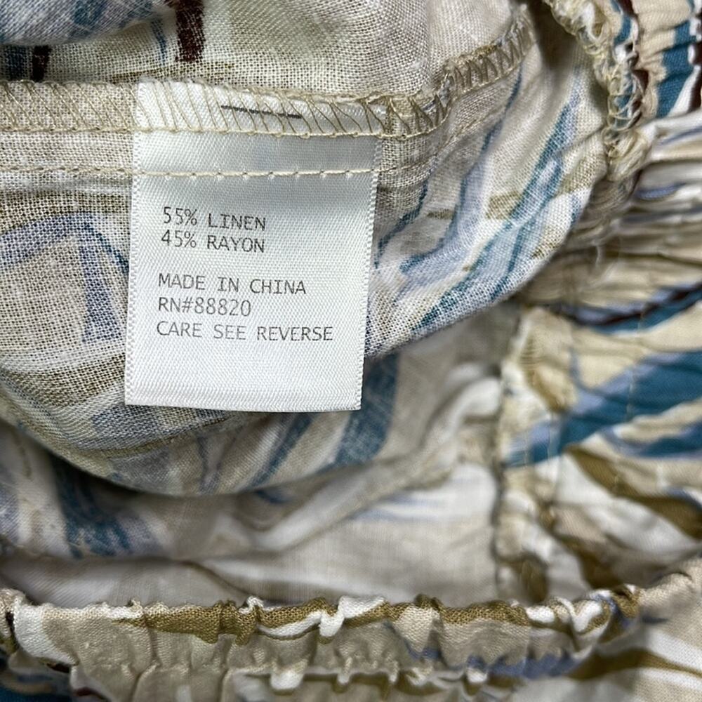 NWT C&C CALIFORNIA Tan Leaf Pattern Hawaiian Styl… - image 3